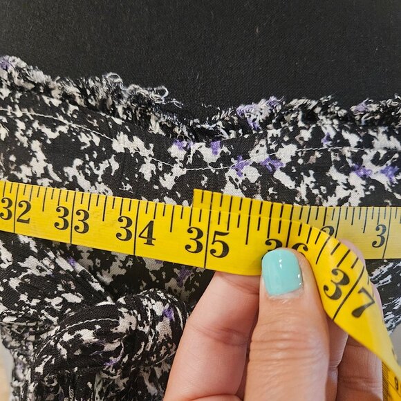 Free People Strapless Mini Dress  S Boho Vacation Tie-Front Ruffle Hem Resort we - Picture 7 of 16